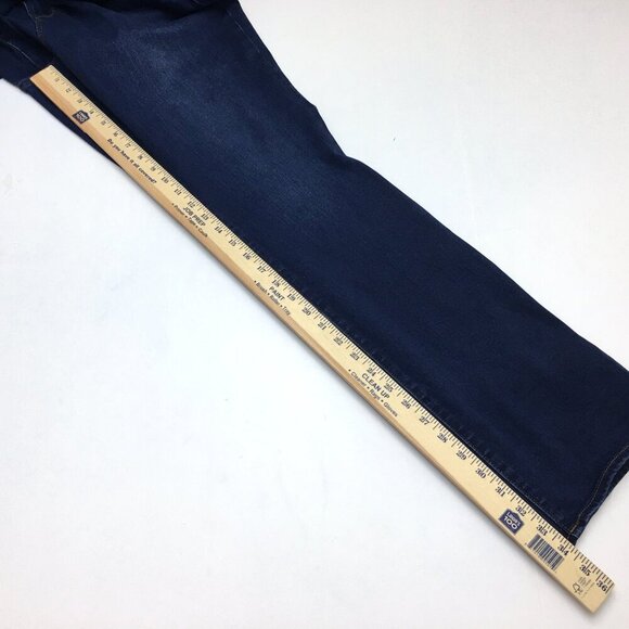 Old Navy Mid Rise Kicker Boot Cut Jeans Dark Wash Stretch size 18L length 34" - Picture 6 of 8